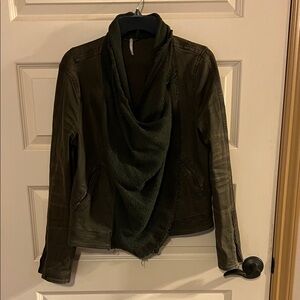 Free People Dark Olive Jean Jacket